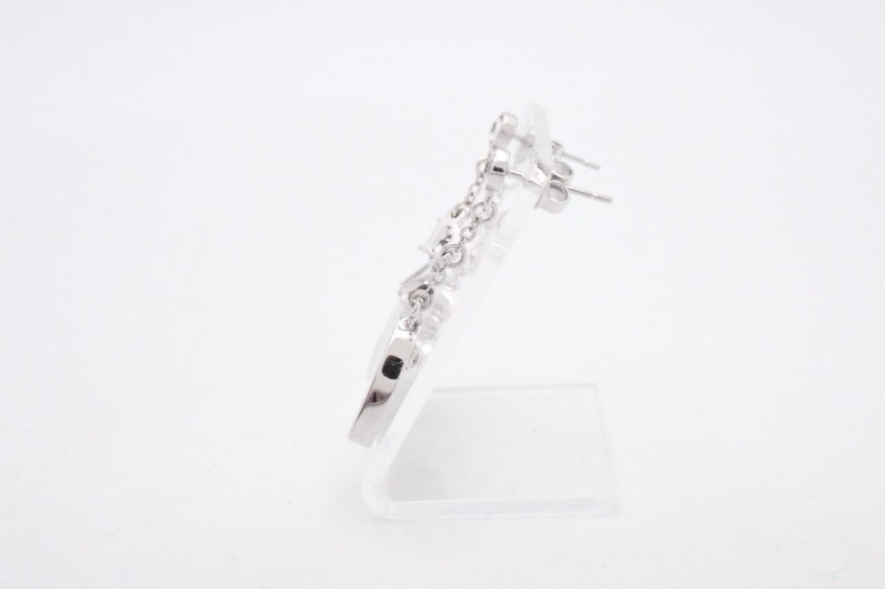 Vintage Dior Heart Charm Drop Earrings – Silver Tone