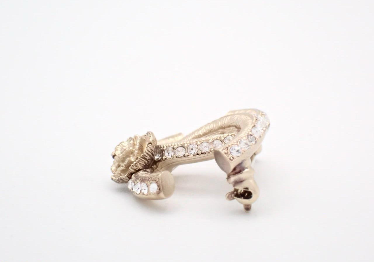 Chanel 2012 Crystal Double CC Camellia Brooch