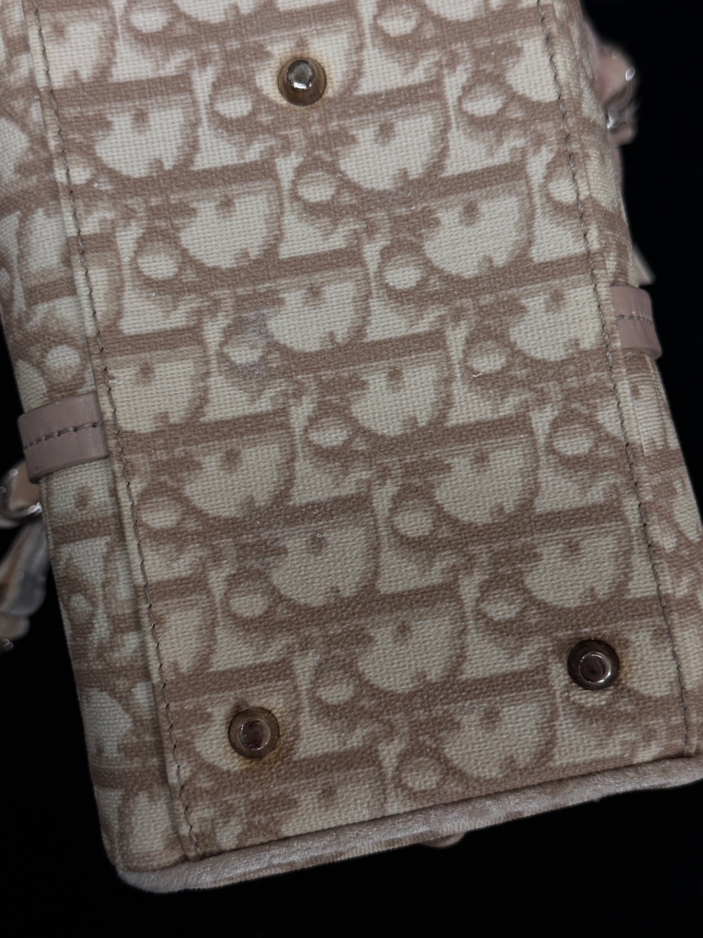 Dior Vintage Oblique Floral Embellished Shoulder Bag