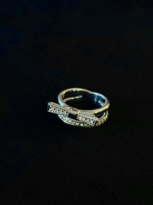 Dior Crystal Ribbon Open Ring
