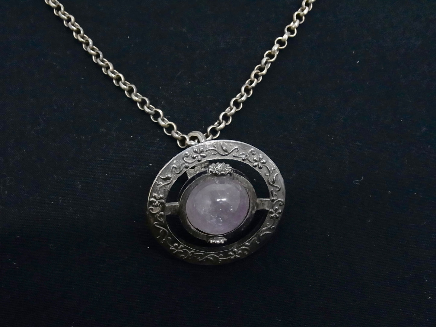 Vintage Vivienne Westwood Amethyst Orb Pendant Necklace – Antique Silver Tone