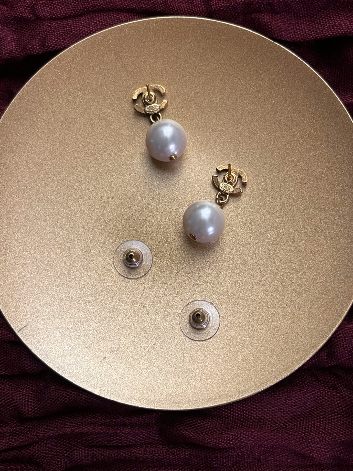 Chanel 2000 Vintage Gold-Plated Double C Earrings