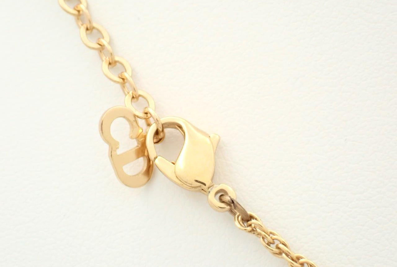 Vintage Dior Gold CD Logo Bee Charm Necklace