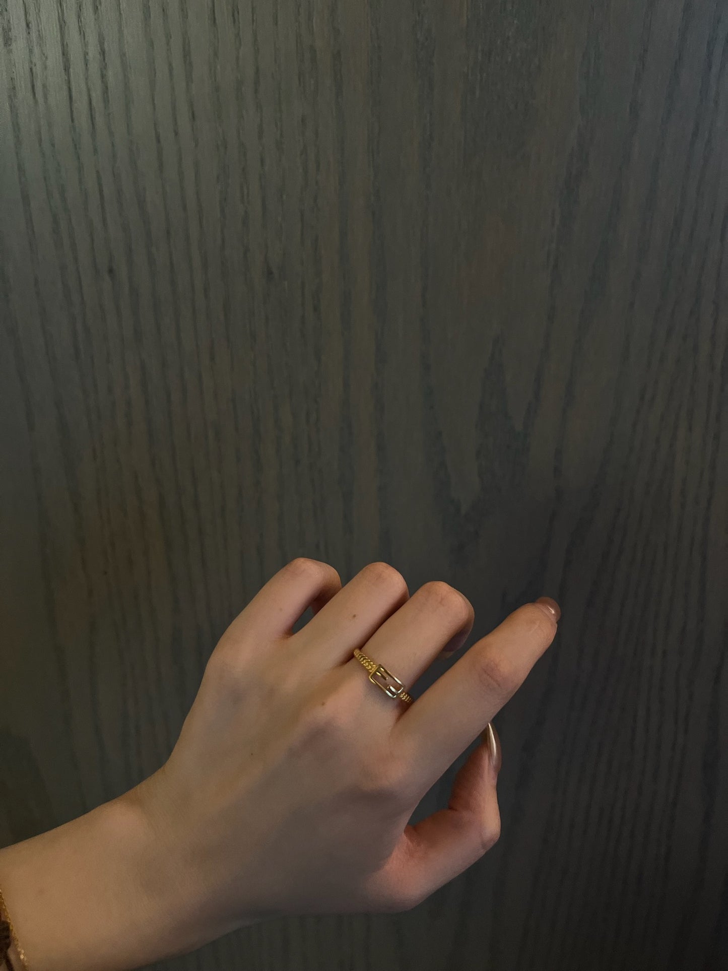 Vintage Fendi Gold Logo Ring