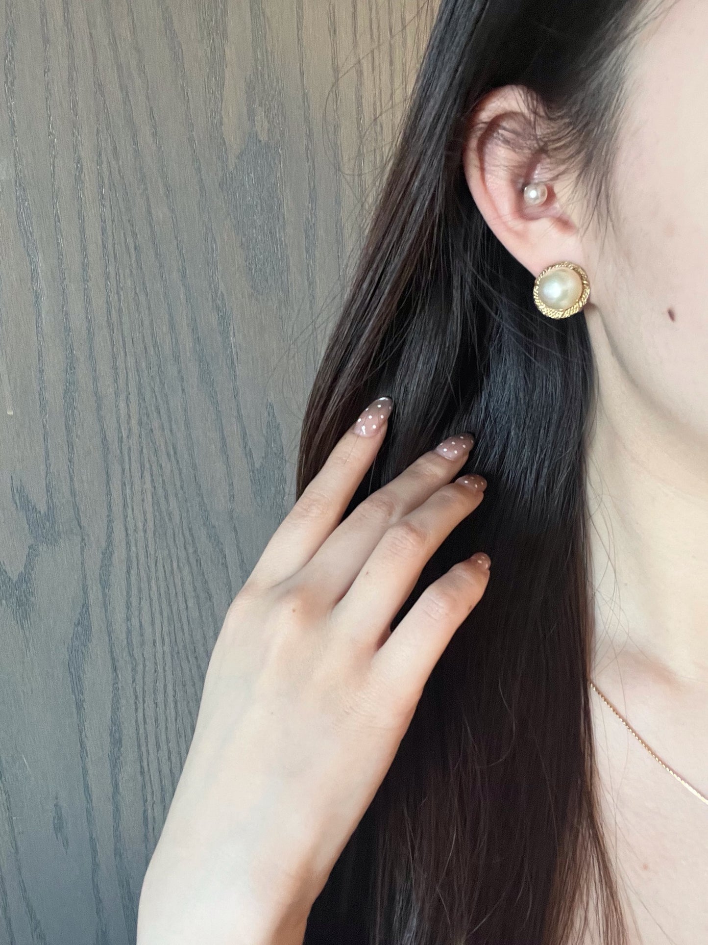 Vintage Dior Twisted Gold-Trim Pearl Clip-On Earrings