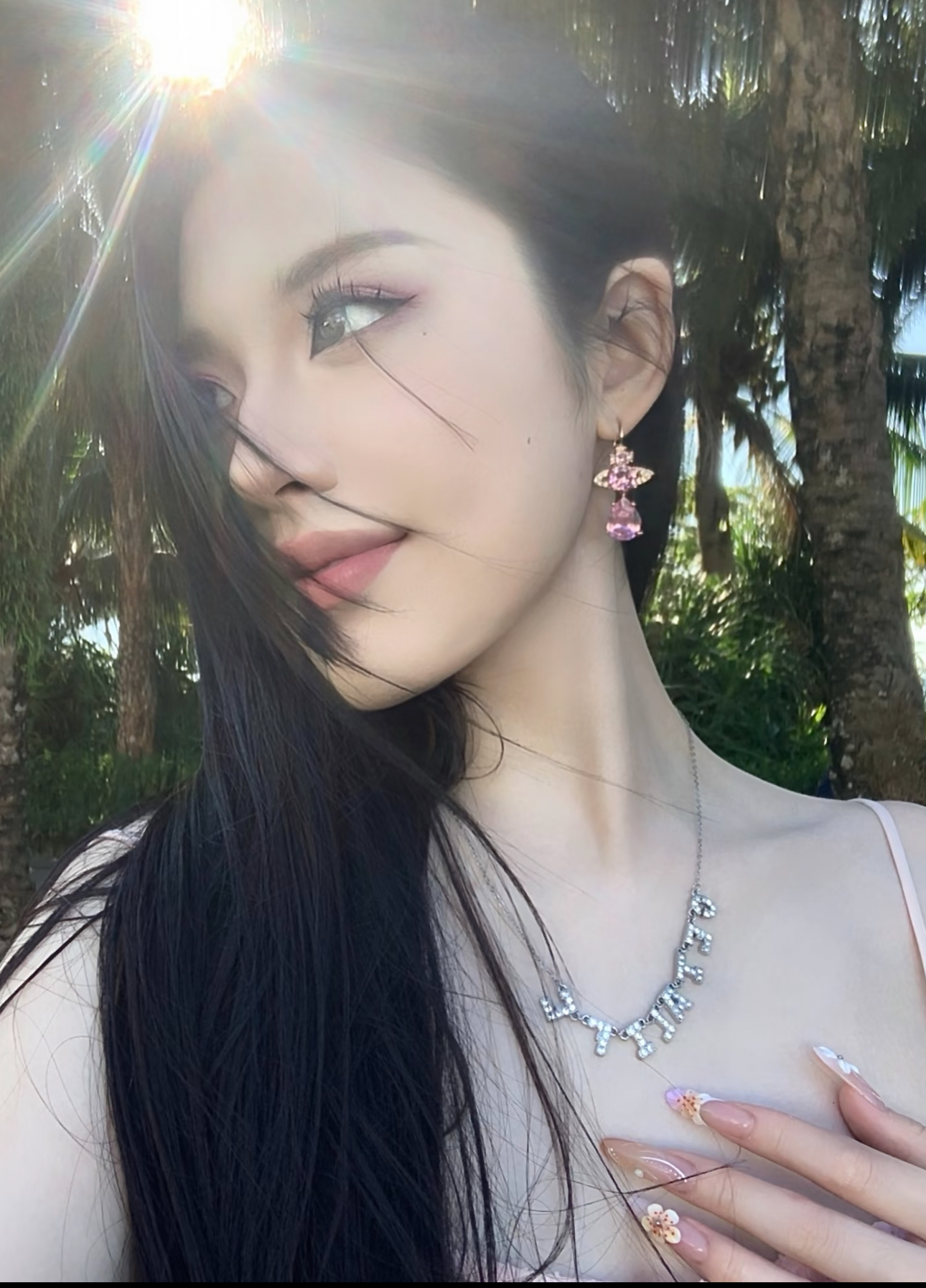 Vivienne Westwood Pink Crystal Orb Drop Earrings