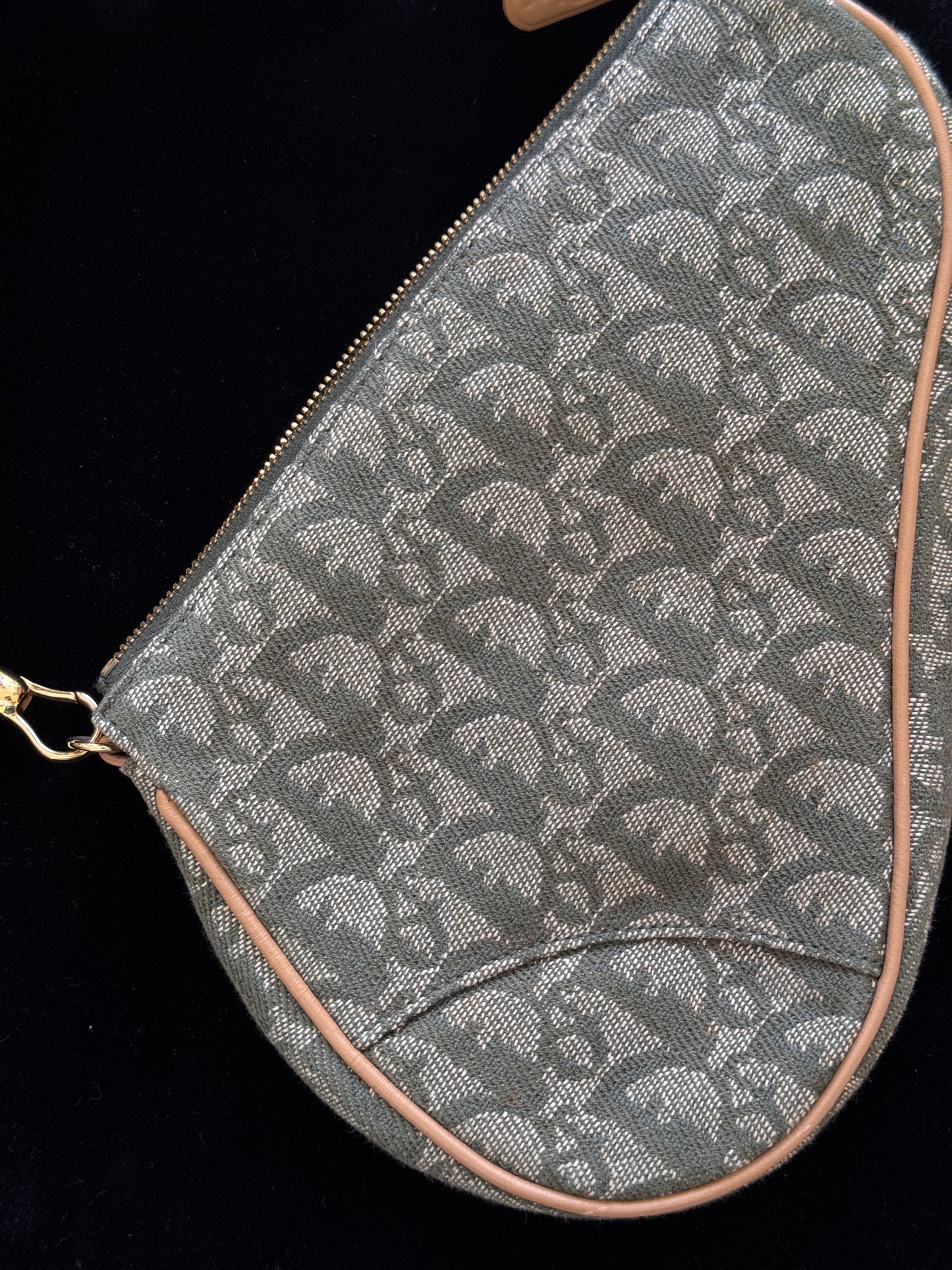 Dior Vintage Oblique Mini Canvas Saddle Shoulder Bag