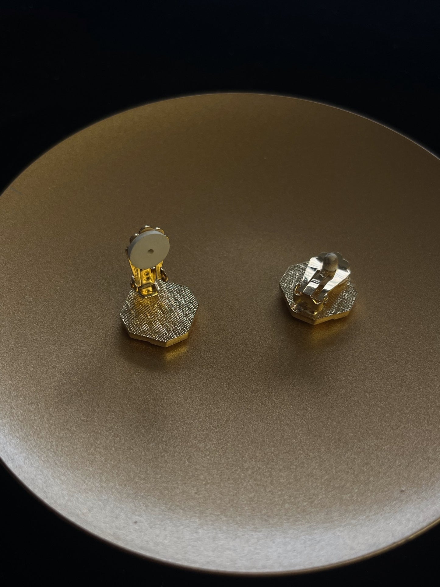 YSL Black & Gold Classic Logo Ear Clips