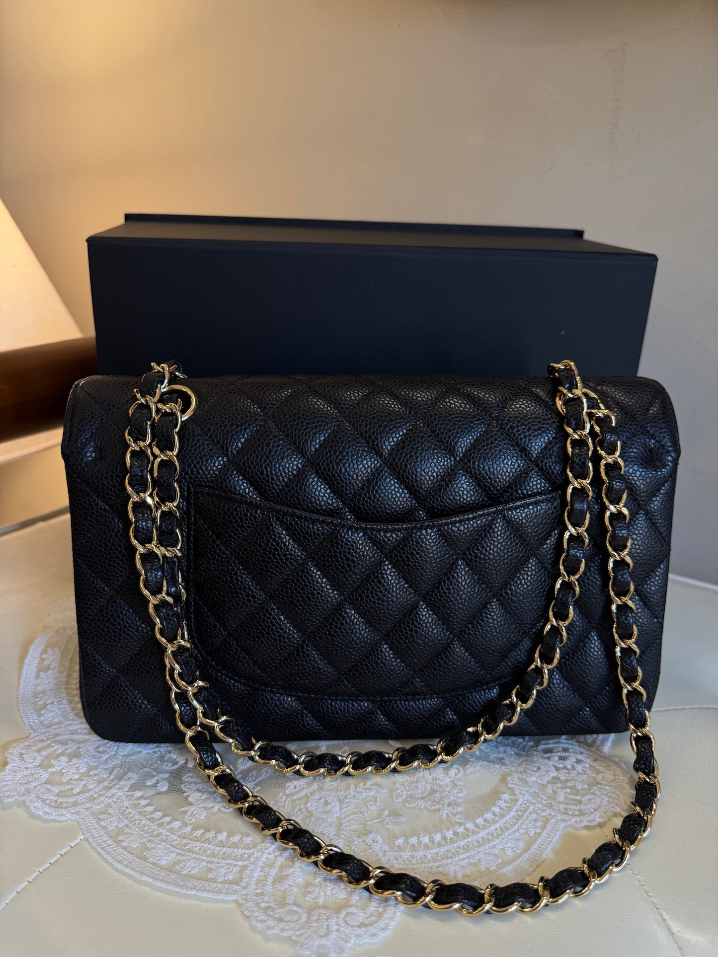 Chanel Classic Double Flap Medium Black Caviar Shoulder Bag