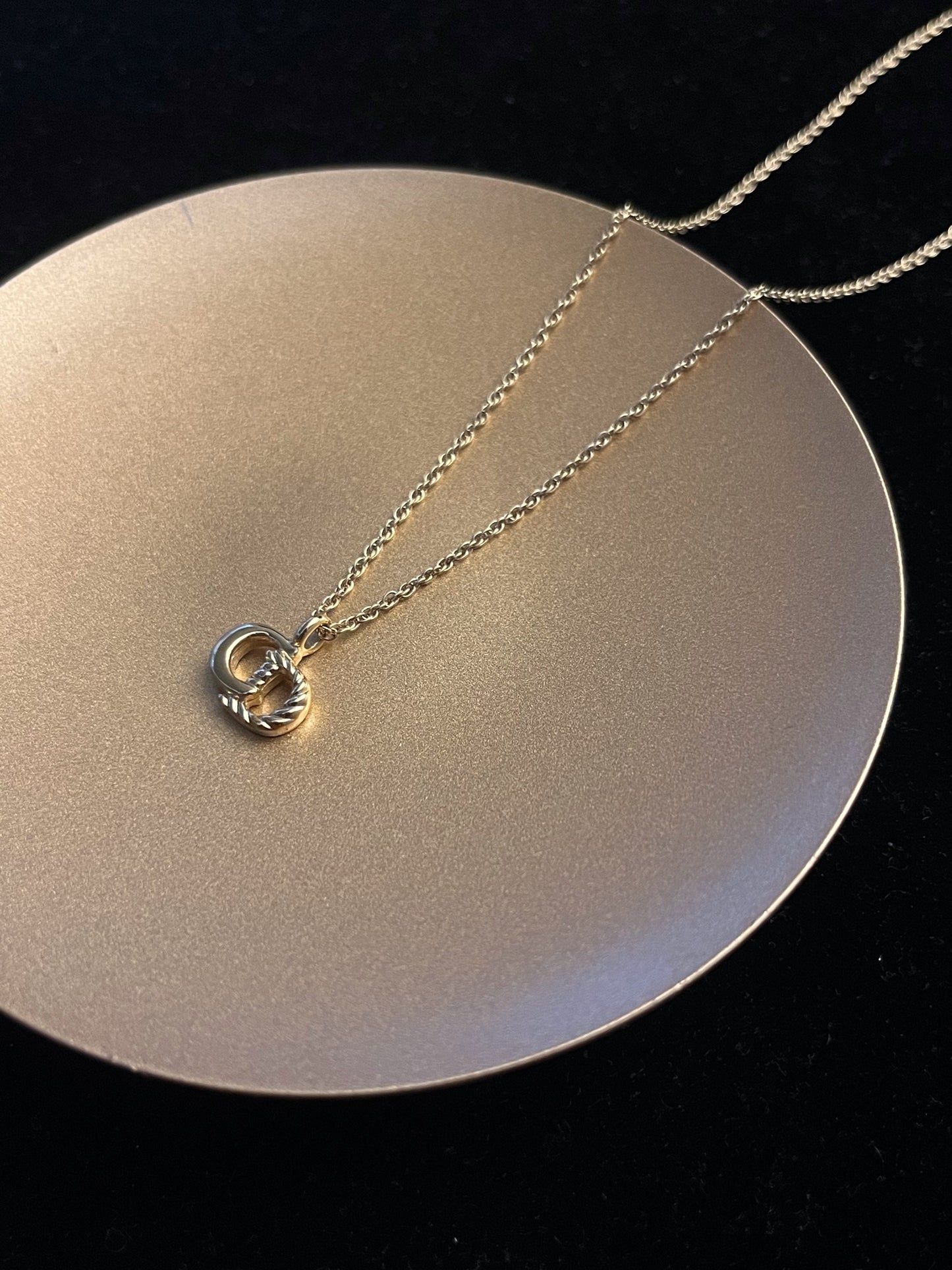 Vintage Dior Gold CD Logo Pendant Necklace