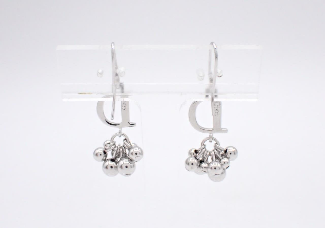 Vintage Dior Silver Pearls Drop Earrings