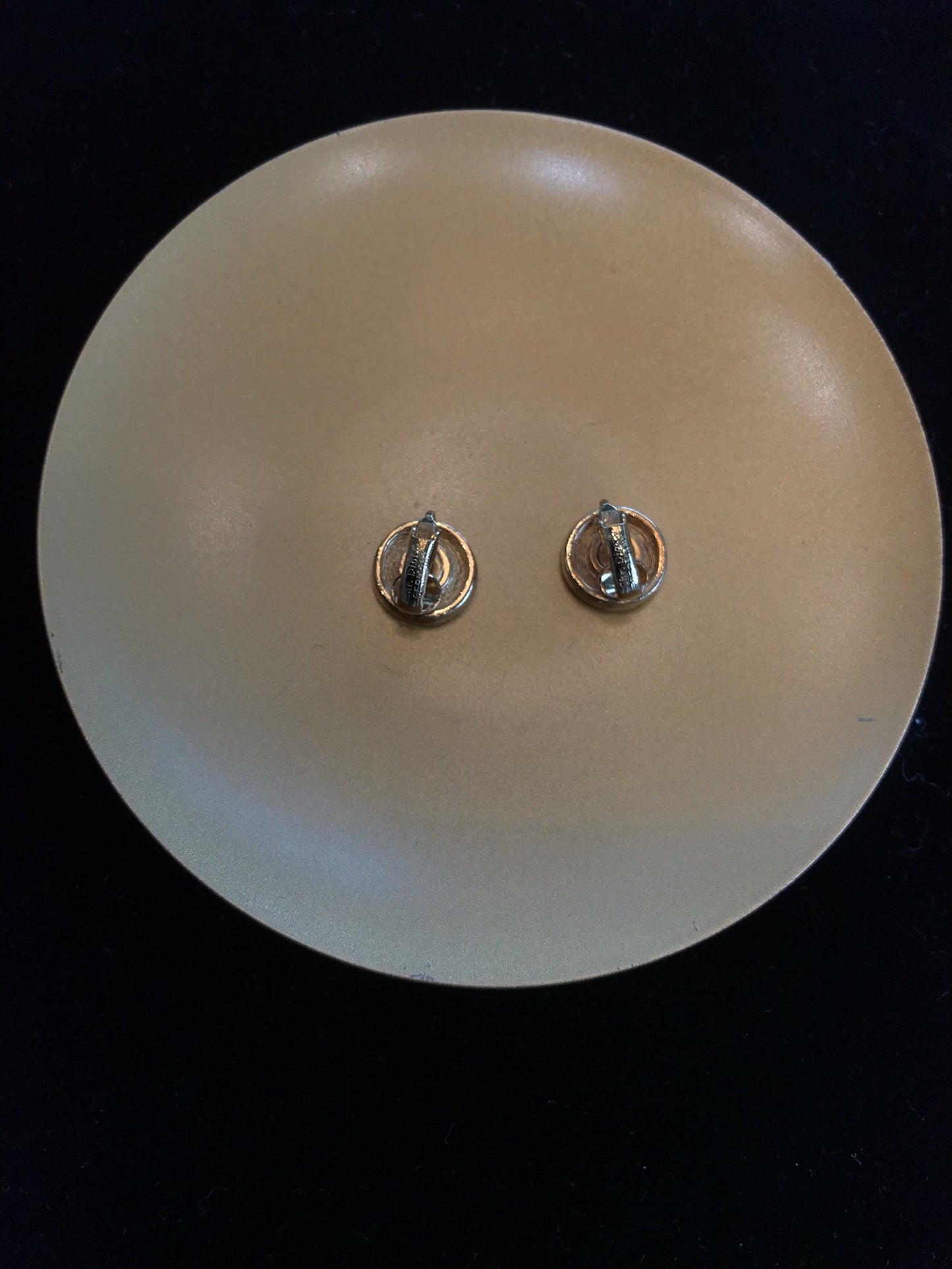 Vintage Dior Black & Gold Circular Crystal Ear Clips