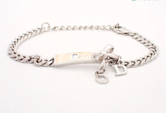 Dior Vintage Silver Logo ID Bracelet with CD Charms