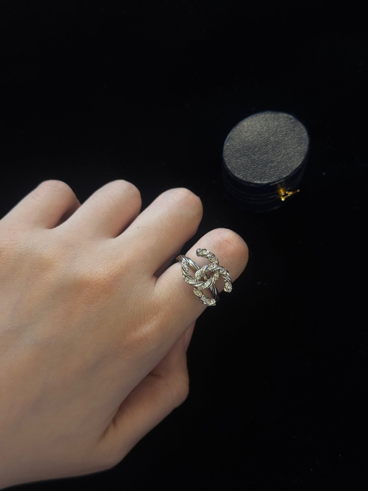 Chanel 2014 CC Classic Silver Ring