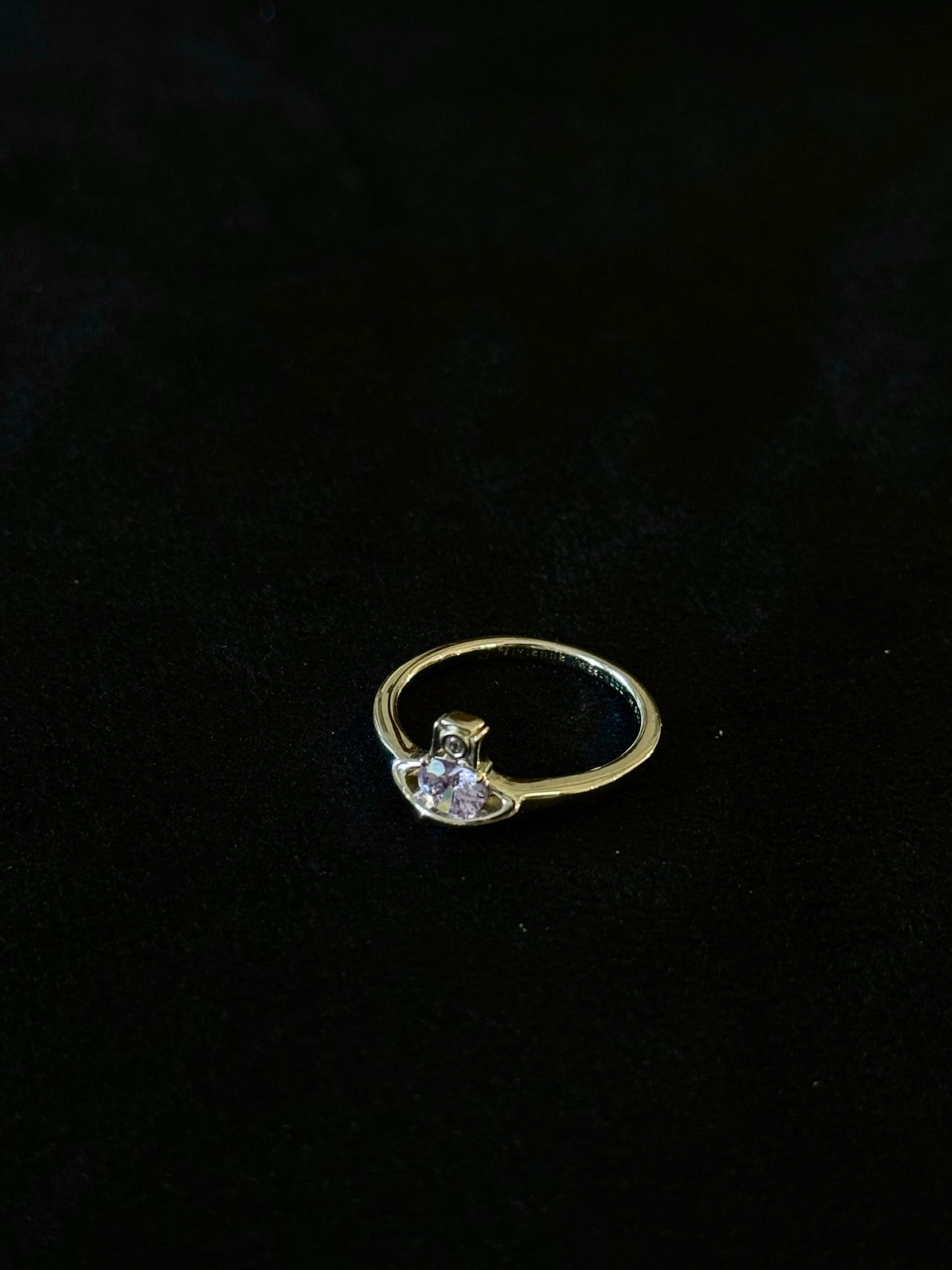 Vivienne Westwood Lavender Crystal Heart Ring