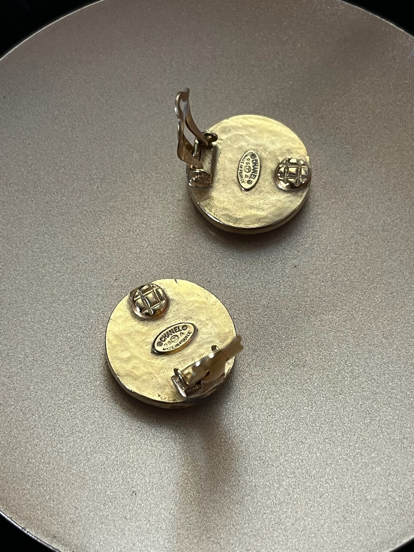 Chanel 1995 Gold-Plated White Mother-of-Pearl Clip-On Earrings