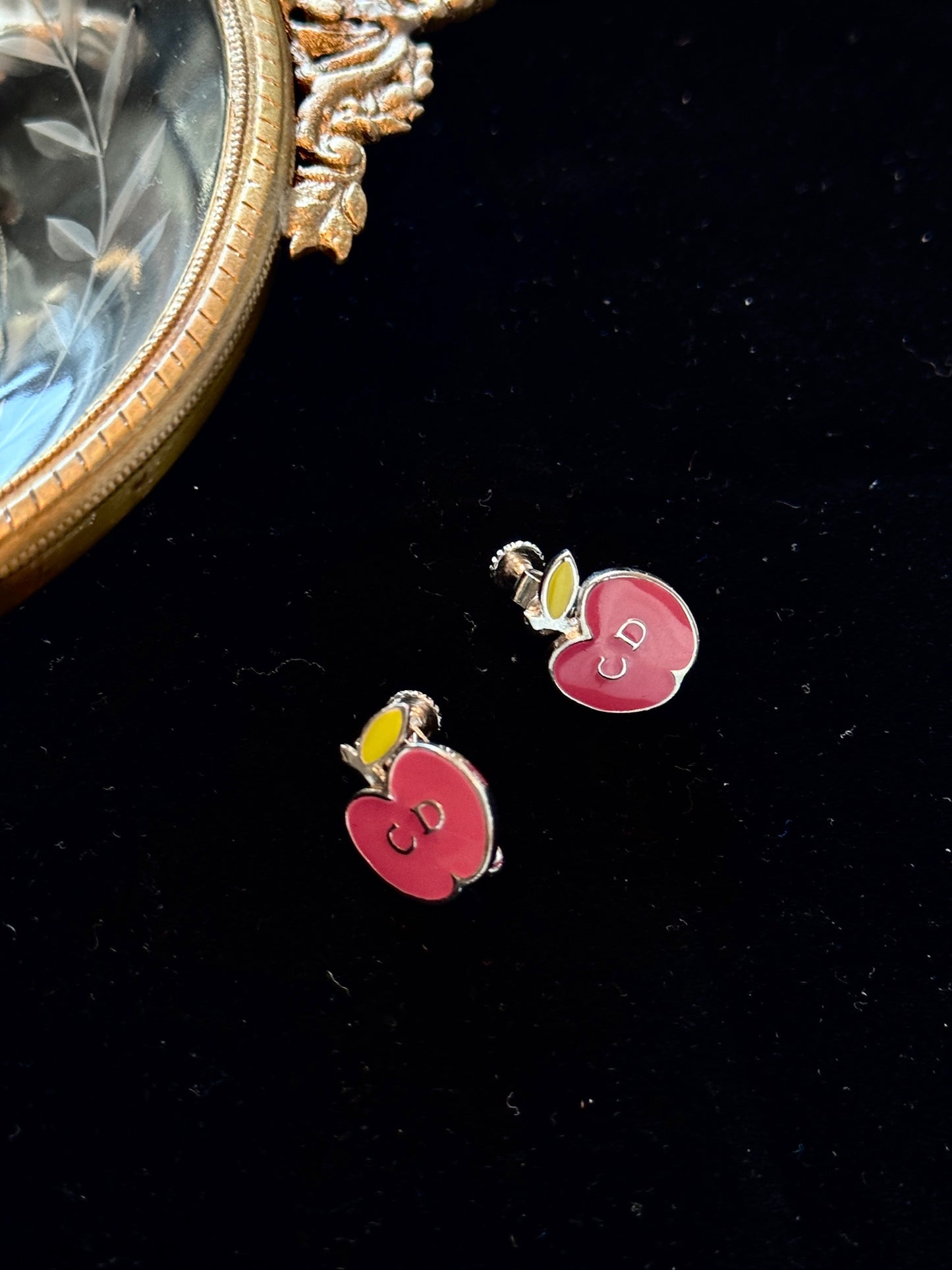 Dior Hot Pink Apple Clip-On Earrings