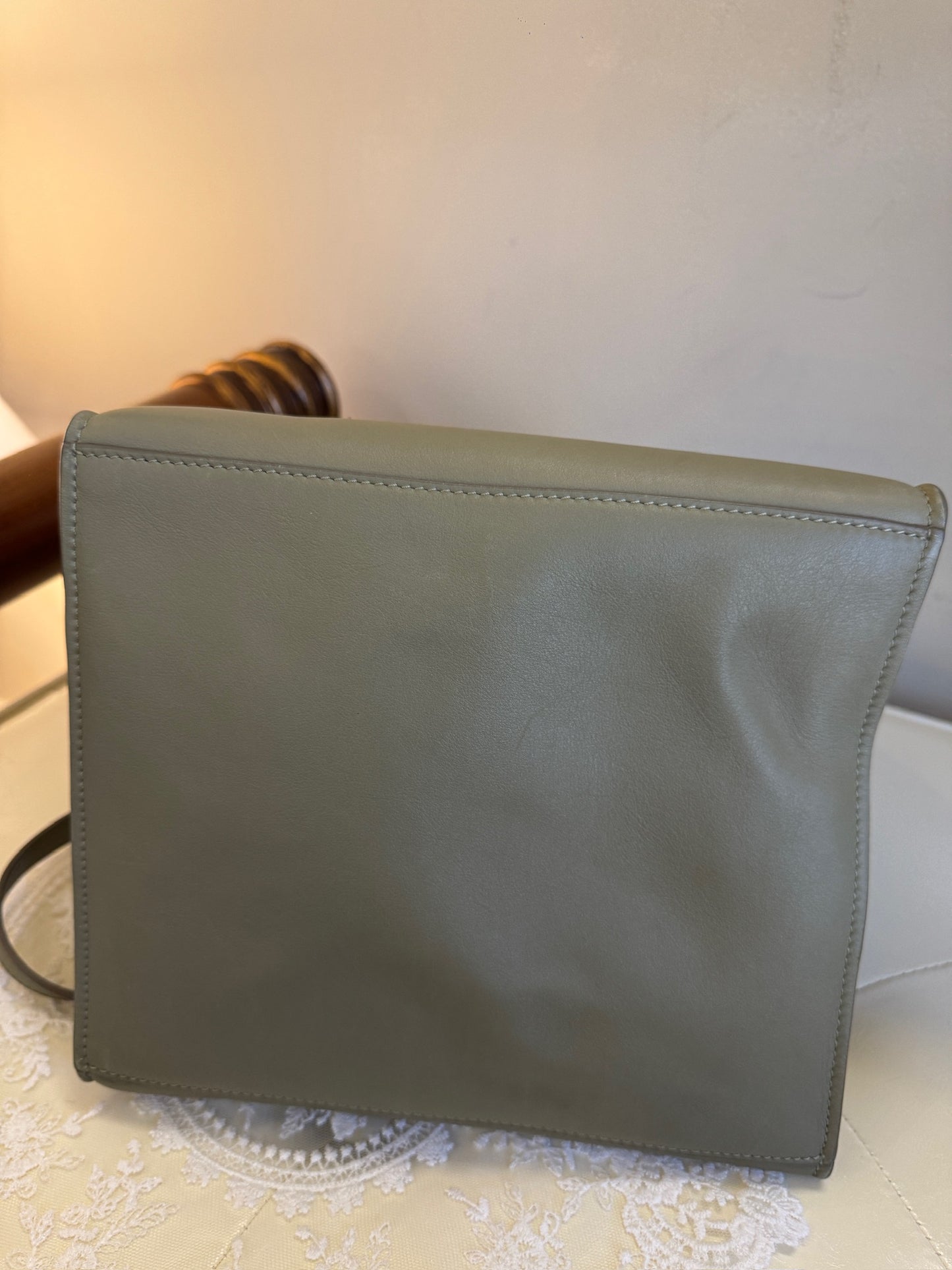 Celine Sage Green Big Bag Bucket Leather Tote