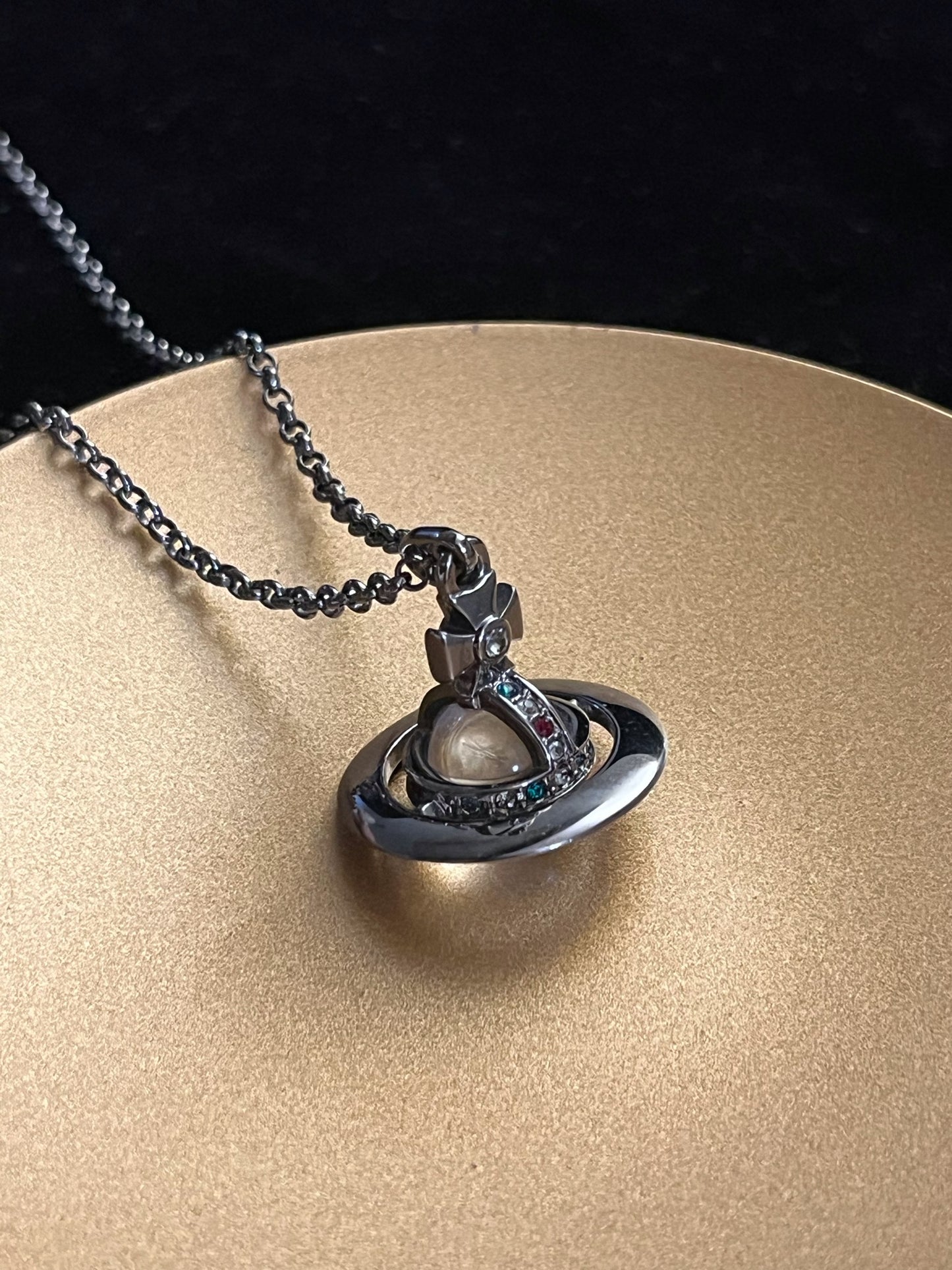 Vintage Vivienne Westwood Gunmetal Orb Pendant Necklace