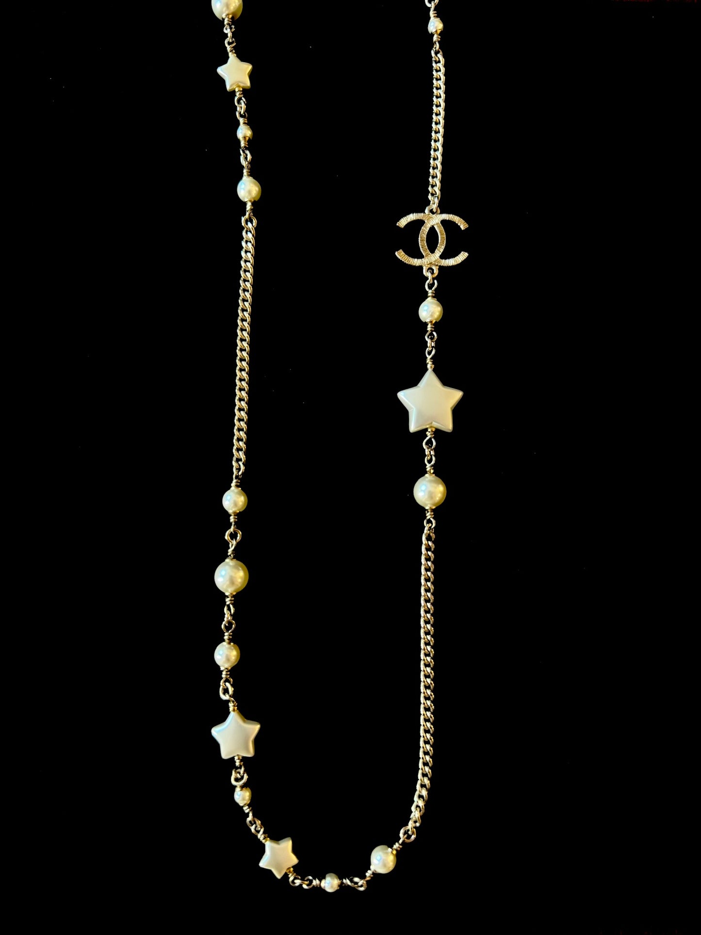 Chanel CC Pearl & Mother-of-Pearl Star Long Necklace