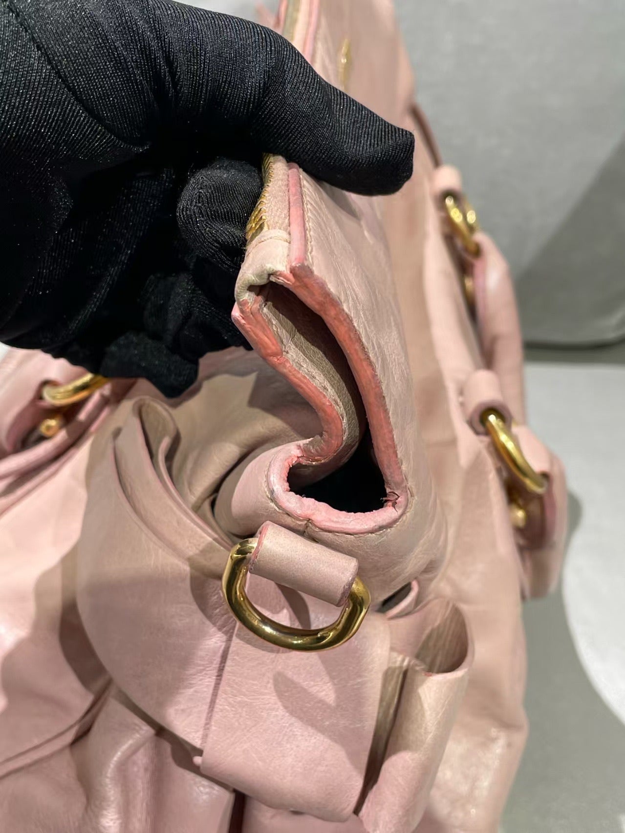 Miu Miu Vitello Lux Bow Satchel – Pink