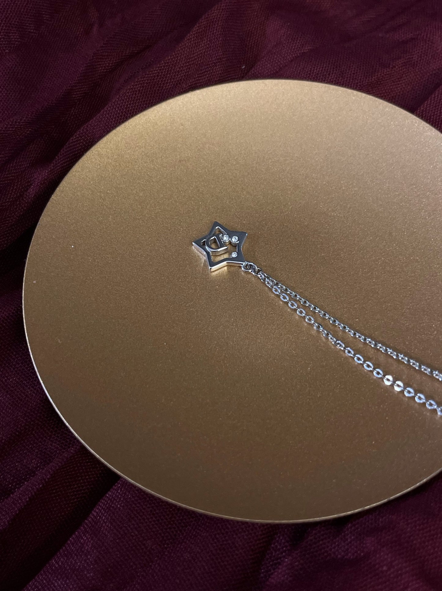 Vintage Dior Silver Openwork Star “D” Necklace