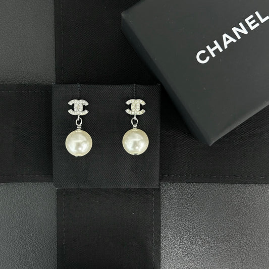 Chanel Classic CC Pearls Earrings