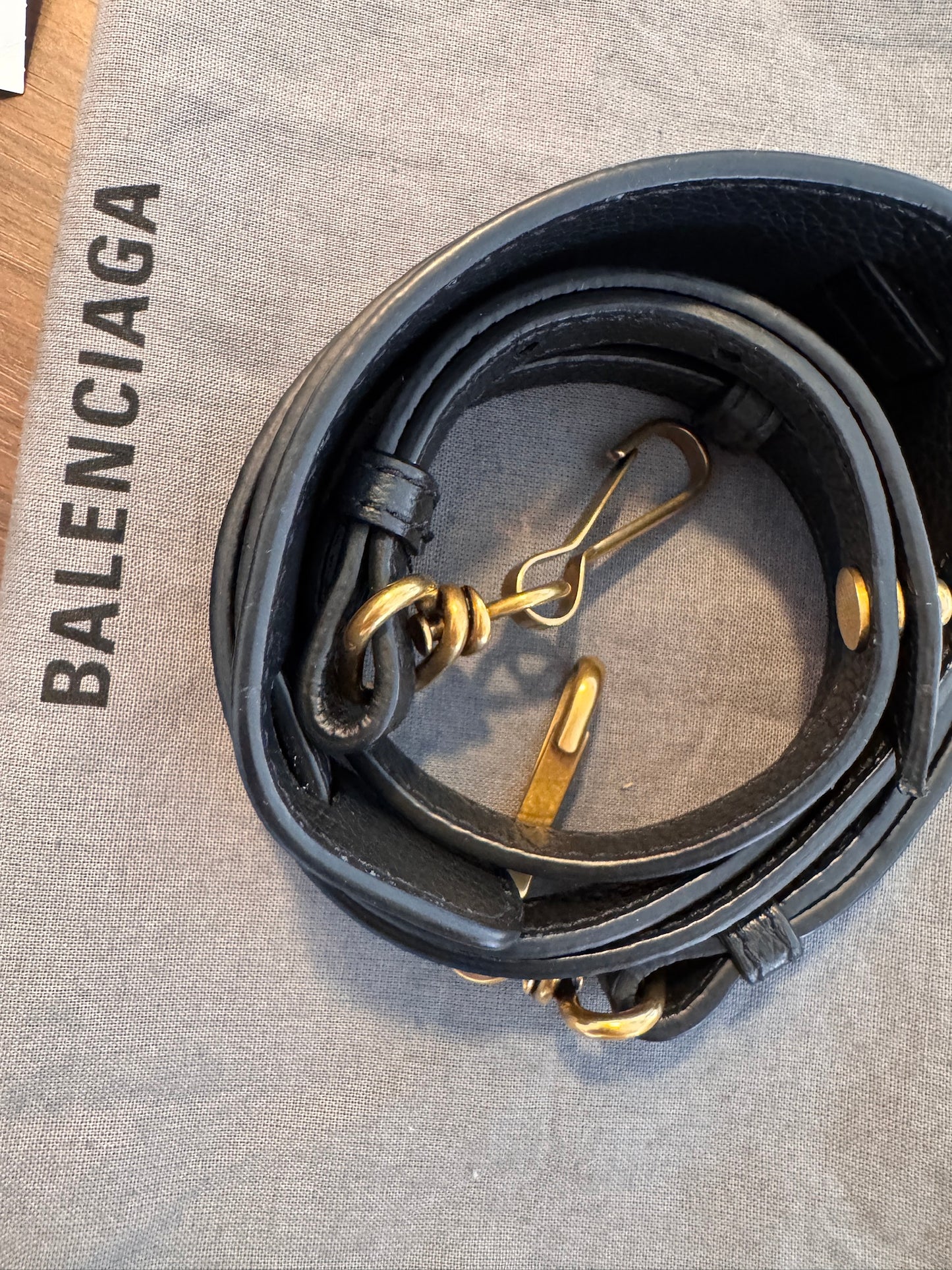 Balenciaga Black Leather Mini City Bag with Gold Hardware (With Pouch)