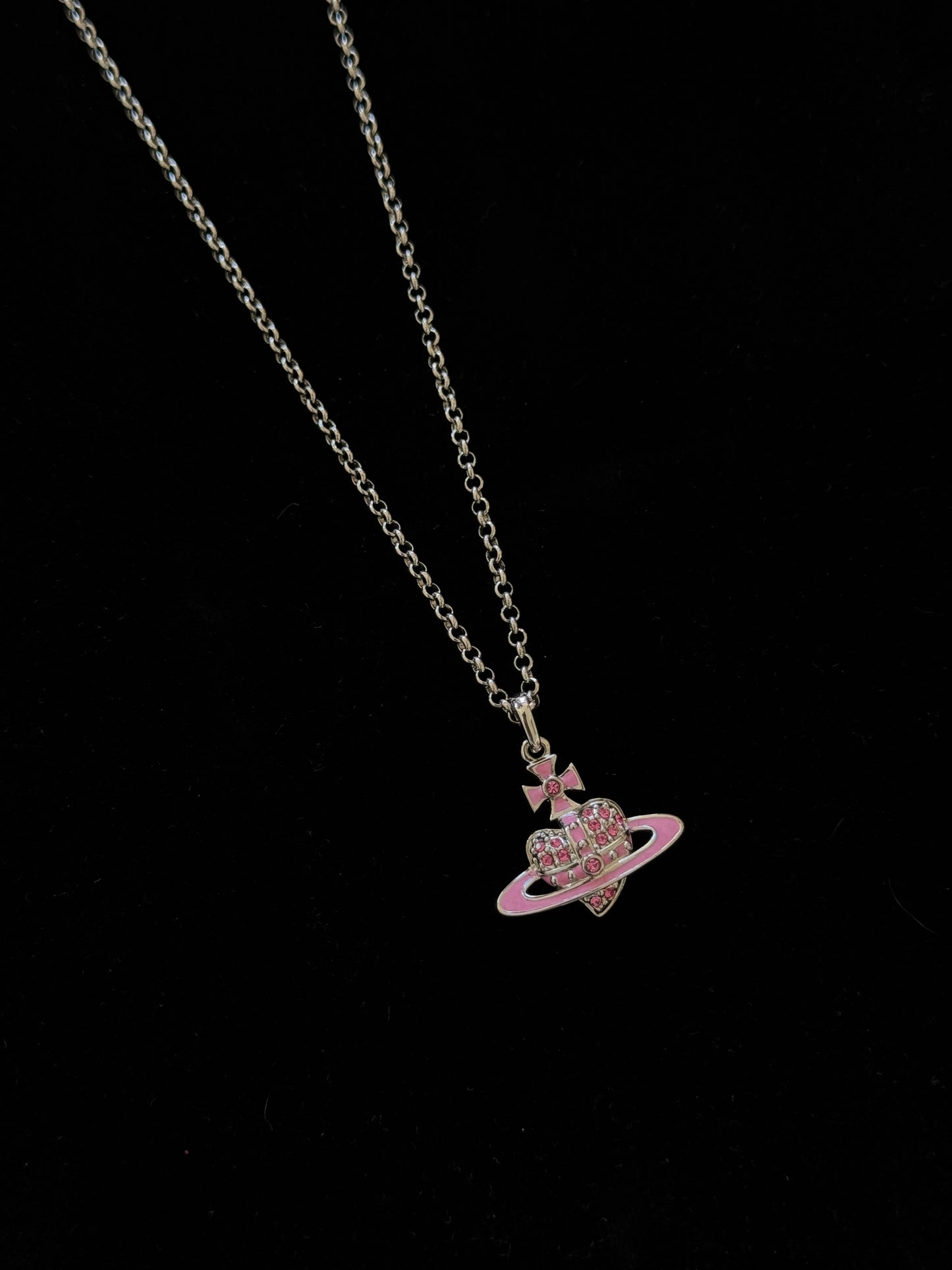Vivienne Westwood Pink Crystal Orb Pendant Necklace