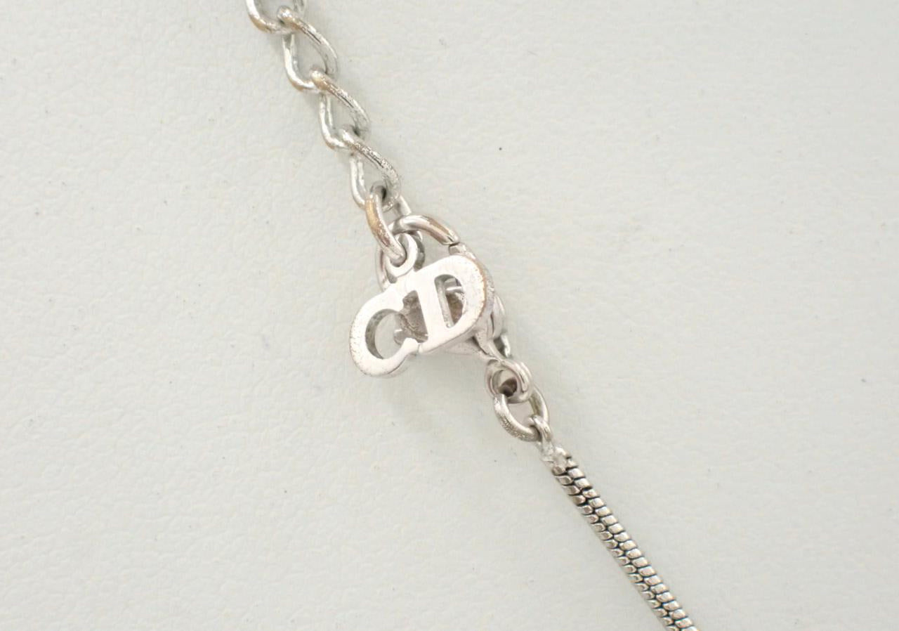 Dior Rasfarari Collection Blue Logo Pendant Necklace