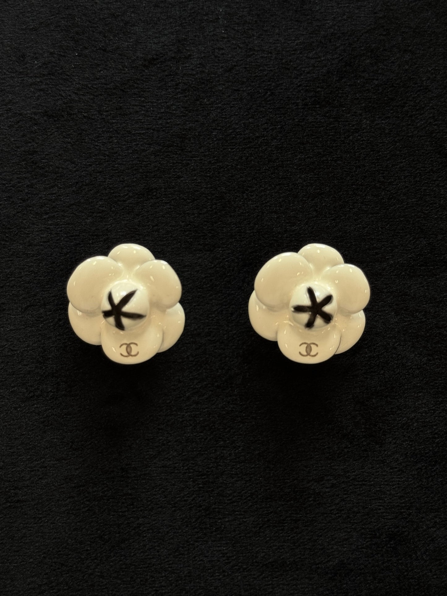 Chanel Vintage Camellia Clip Earrings