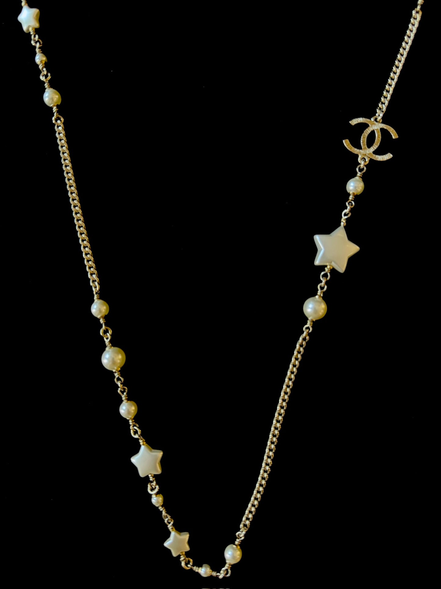 Chanel CC Pearl & Mother-of-Pearl Star Long Necklace