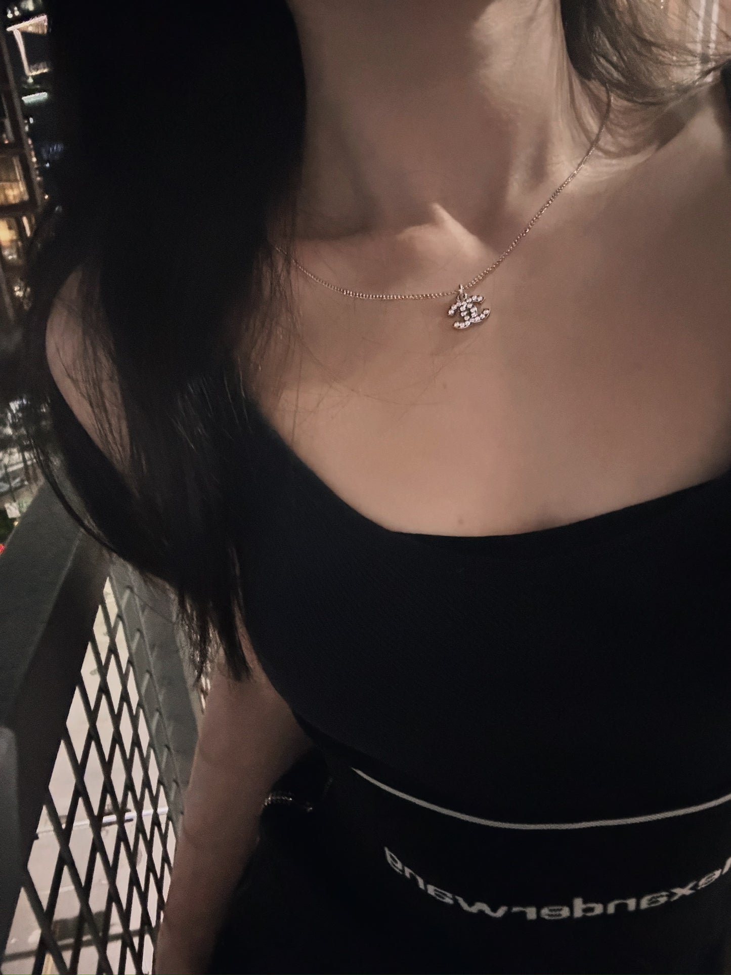 Chanel 2010 Silver-Tone CC Minimalist Necklace