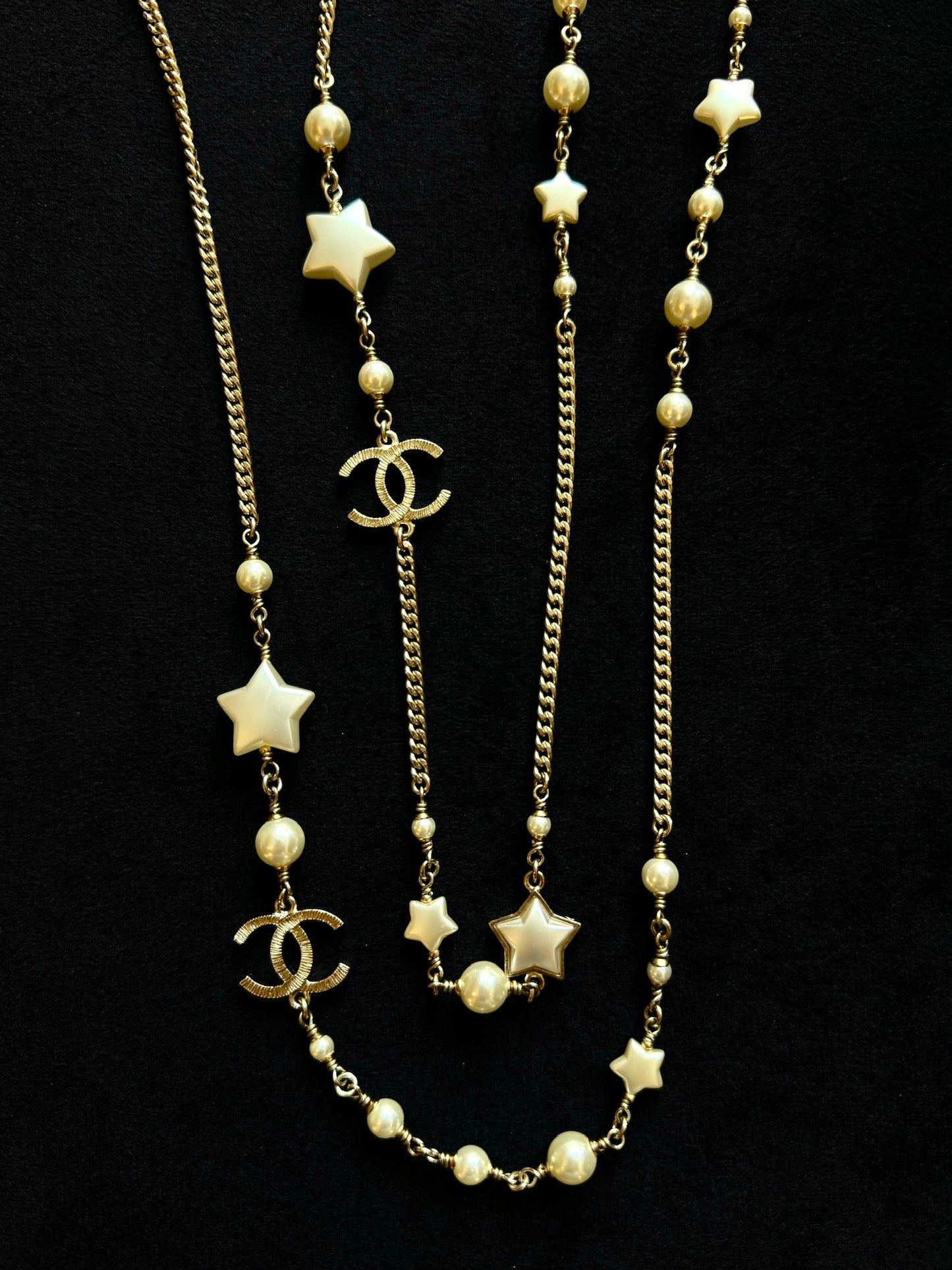 Chanel CC Pearl & Mother-of-Pearl Star Long Necklace