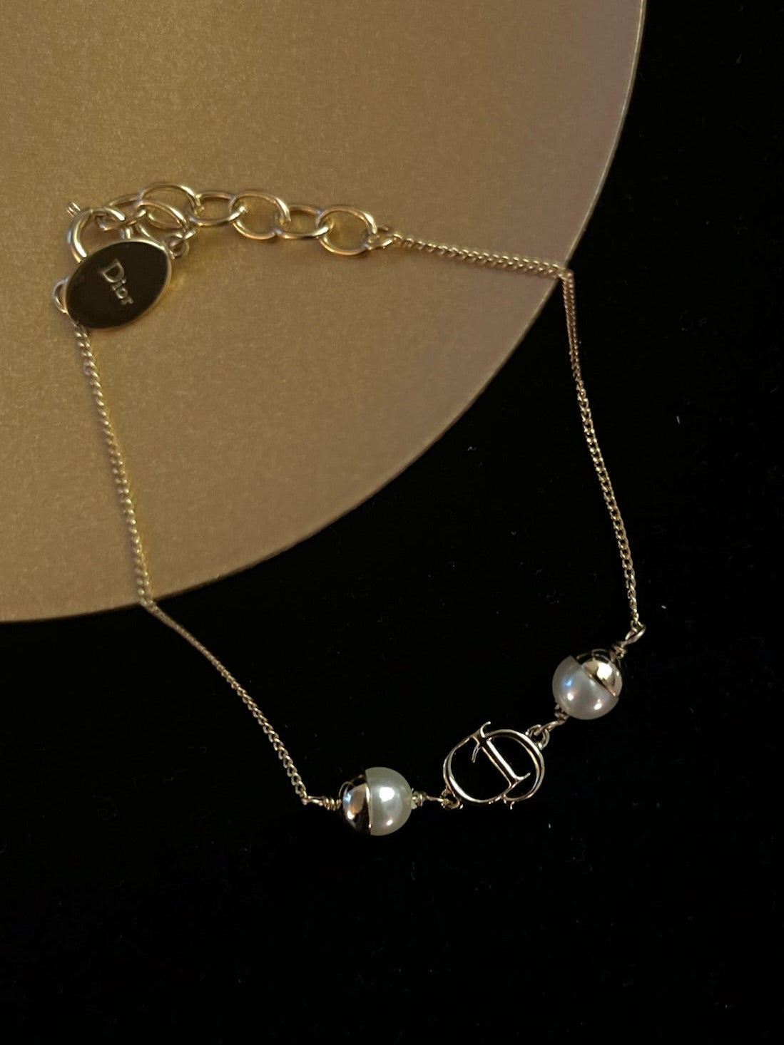 Vintage Dior Classic Pearl CD Bracelet