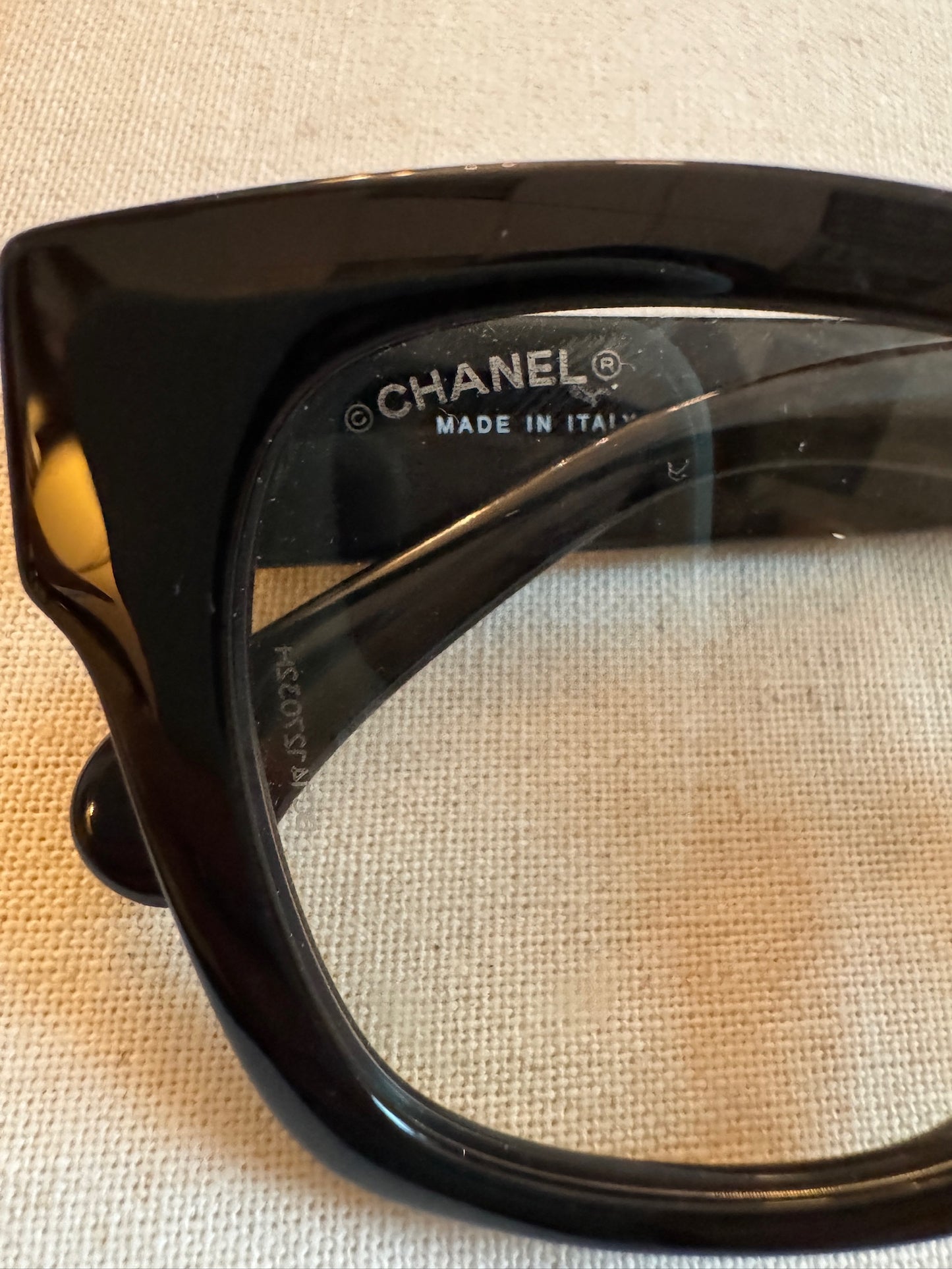 Chanel Modern Black CC Logo Rectangular Sunglasses