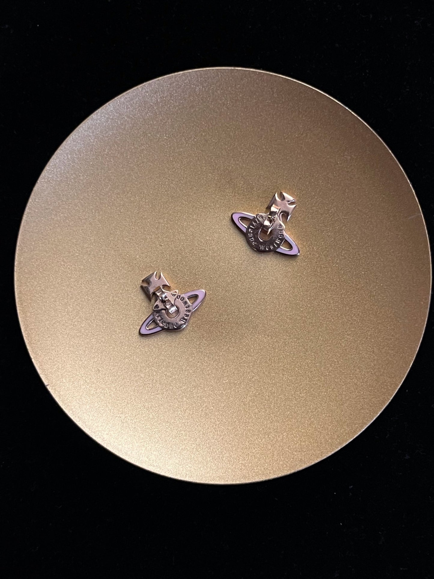 Vintage Vivienne Westwood Pink Enamel Orb Stud Earrings