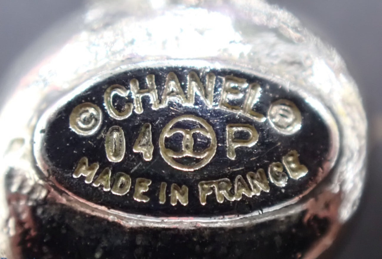 Chanel 2004 Crystal CC Charm Necklace – Silver Tone