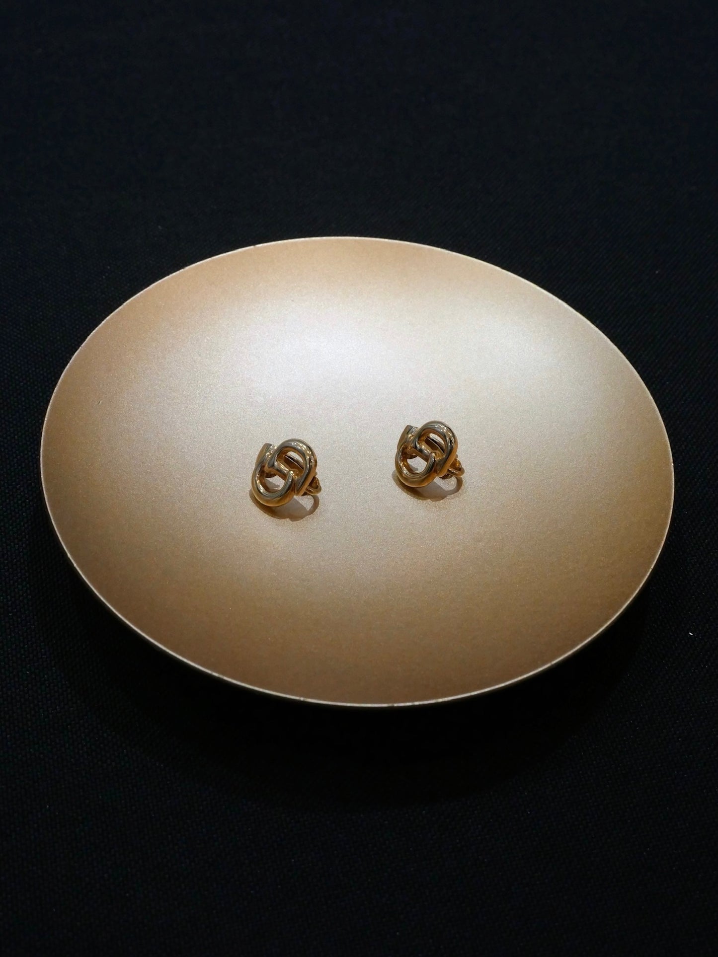 Dior Vintage Gold-Tone CD Logo Clip-On Earrings
