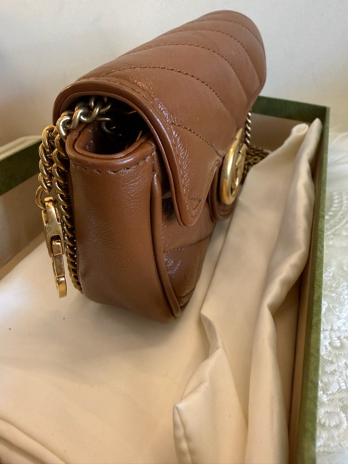 Gucci GG Marmont Matelassé Mini Bag – Brown