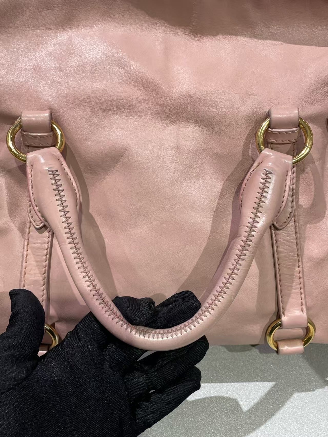 Miu Miu Vitello Lux Bow Satchel – Pink