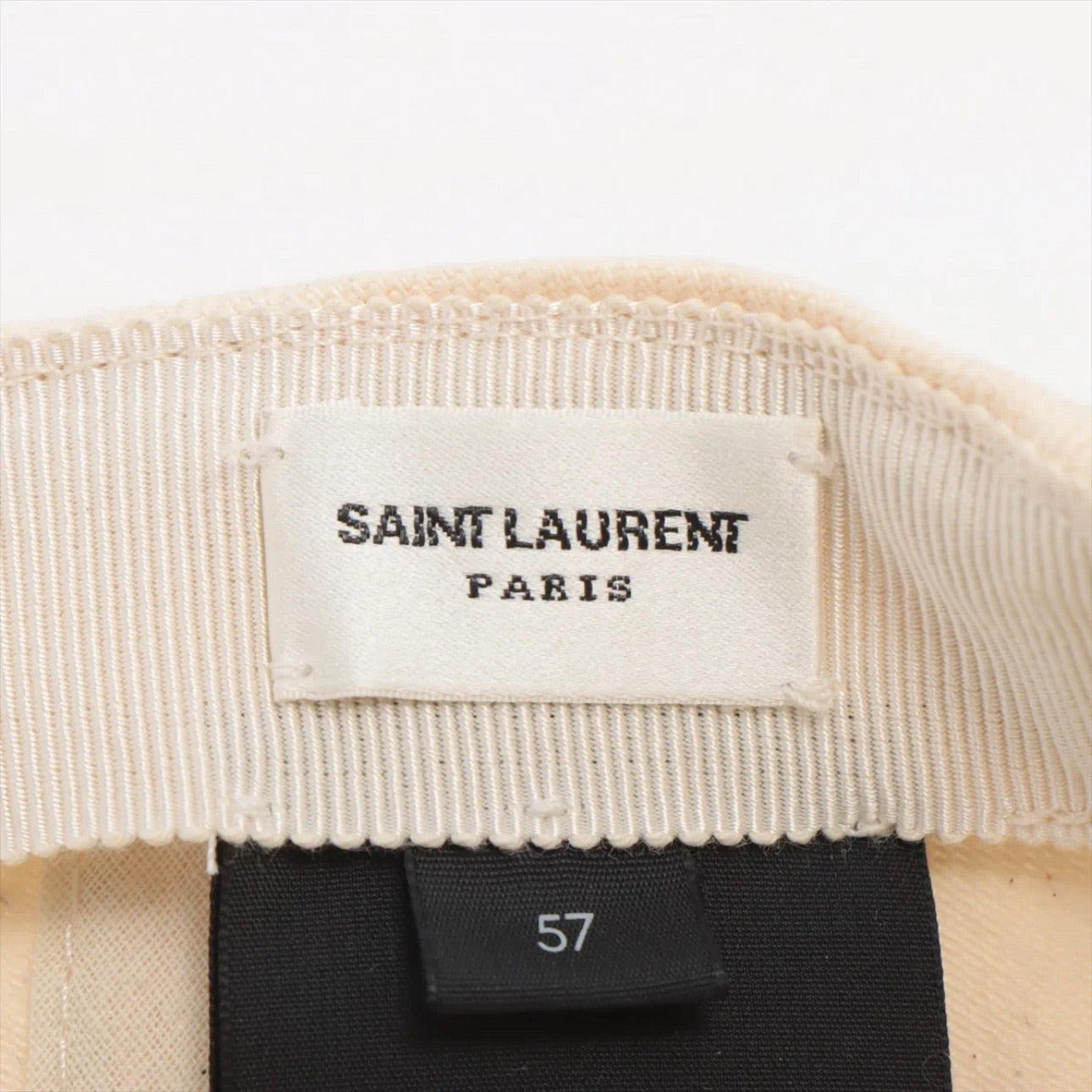 Saint Laurent Off-White Embroidered Logo Baseball Cap