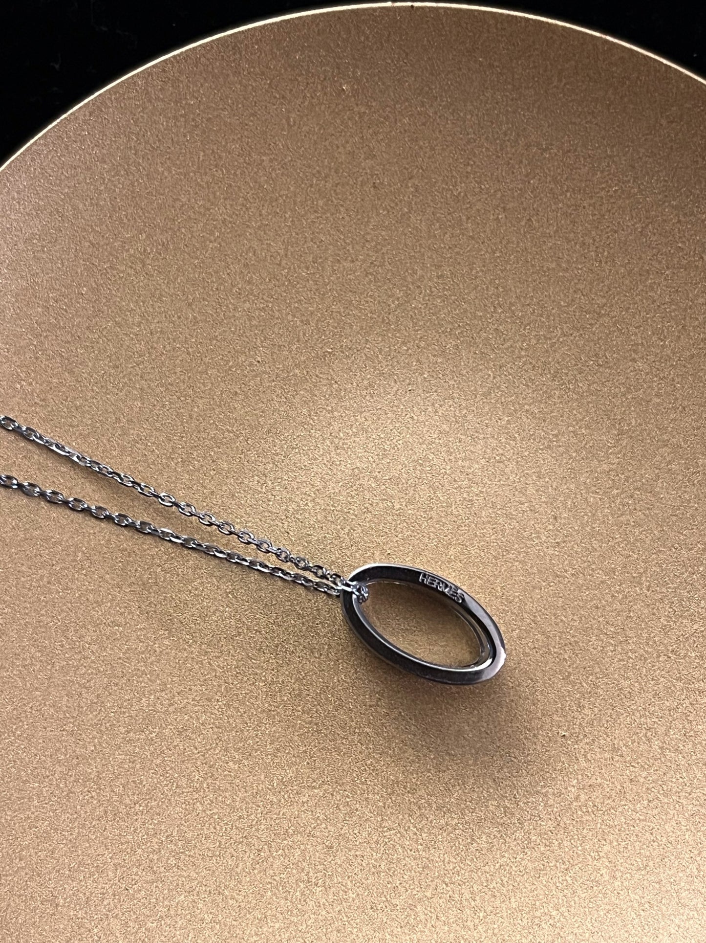 Hermès Large Pop H Necklace in Silver & White
