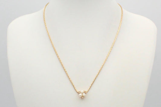 Christian Dior Vintage Faux Pearl Cluster Necklace