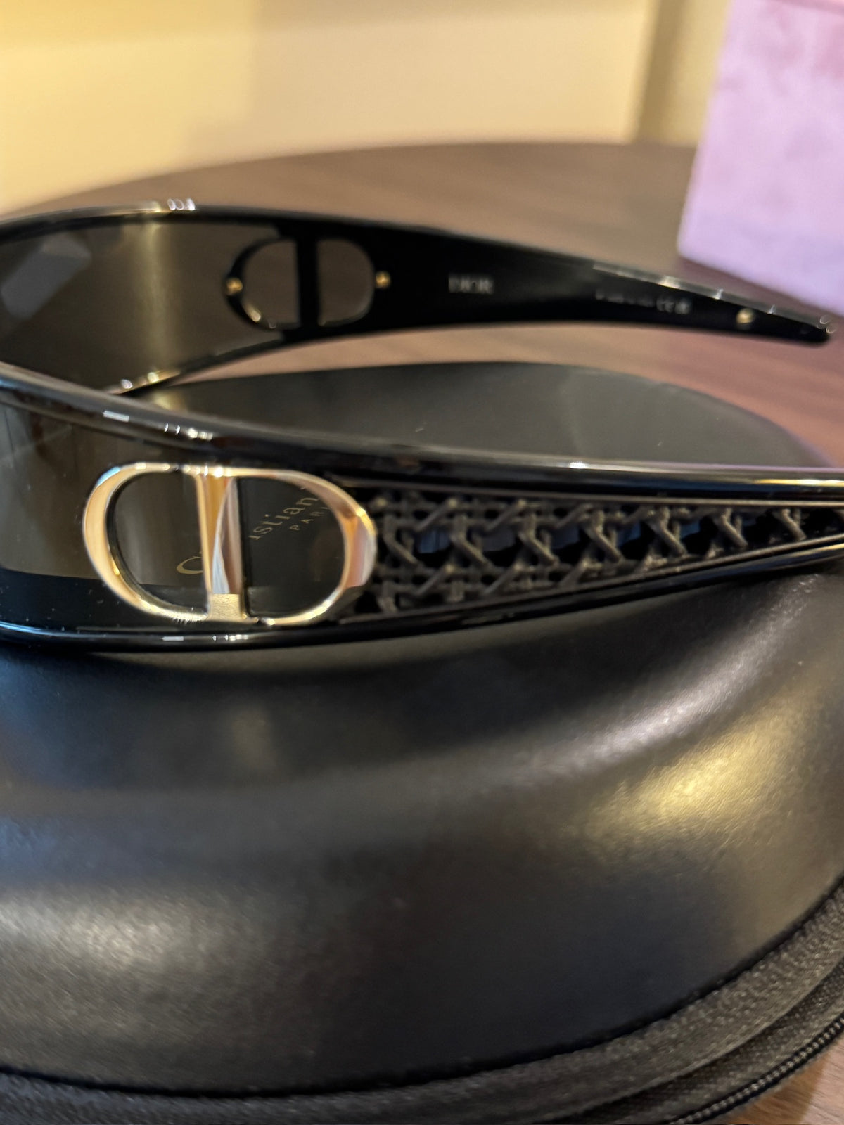 Dior Black and Gold Wide Sunglasses