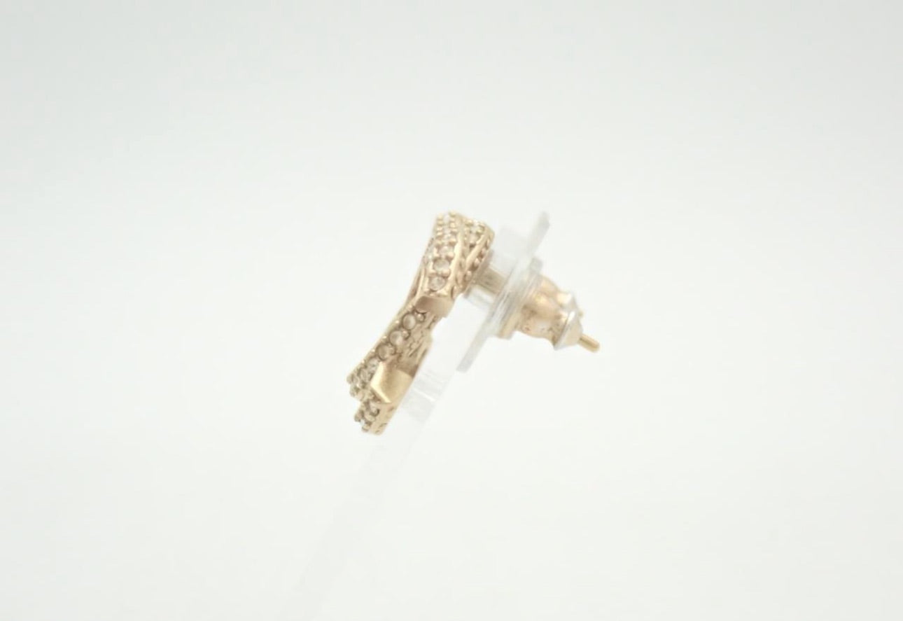 Chanel Crystal CC Stud Earrings – Champagne Gold Tone