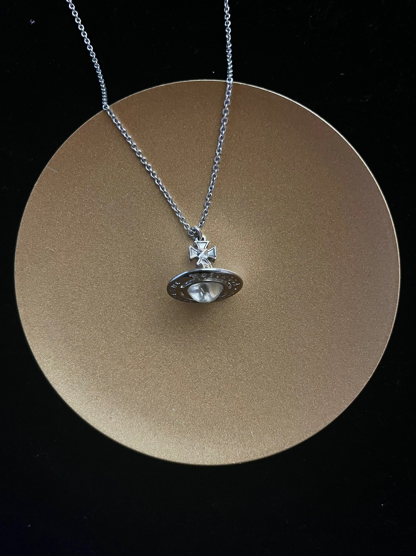 Vivienne Westwood Silver Orb Crystal Pendant Necklace