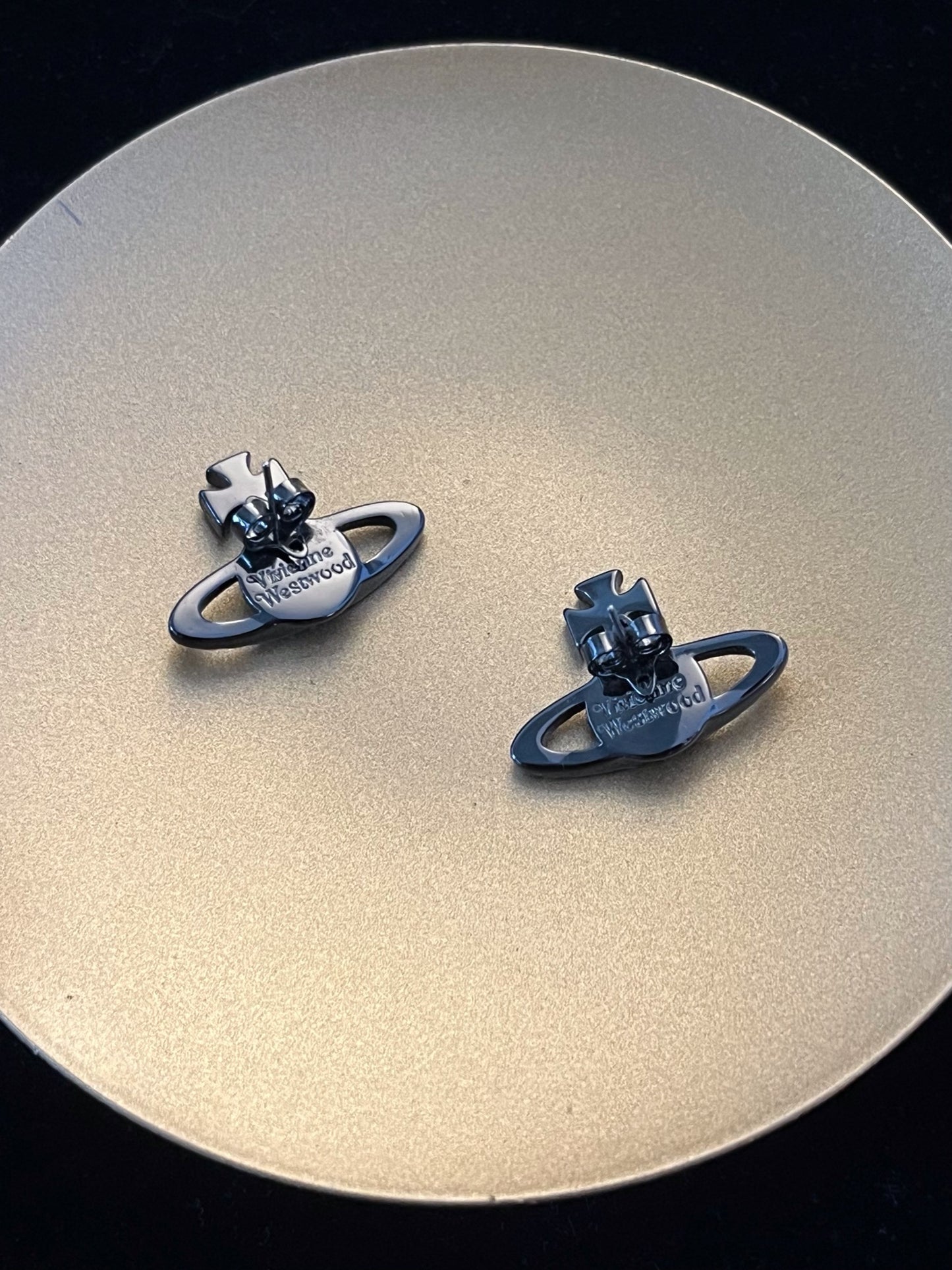Vintage Vivienne Westwood Black Crystal Orb Stud Earrings