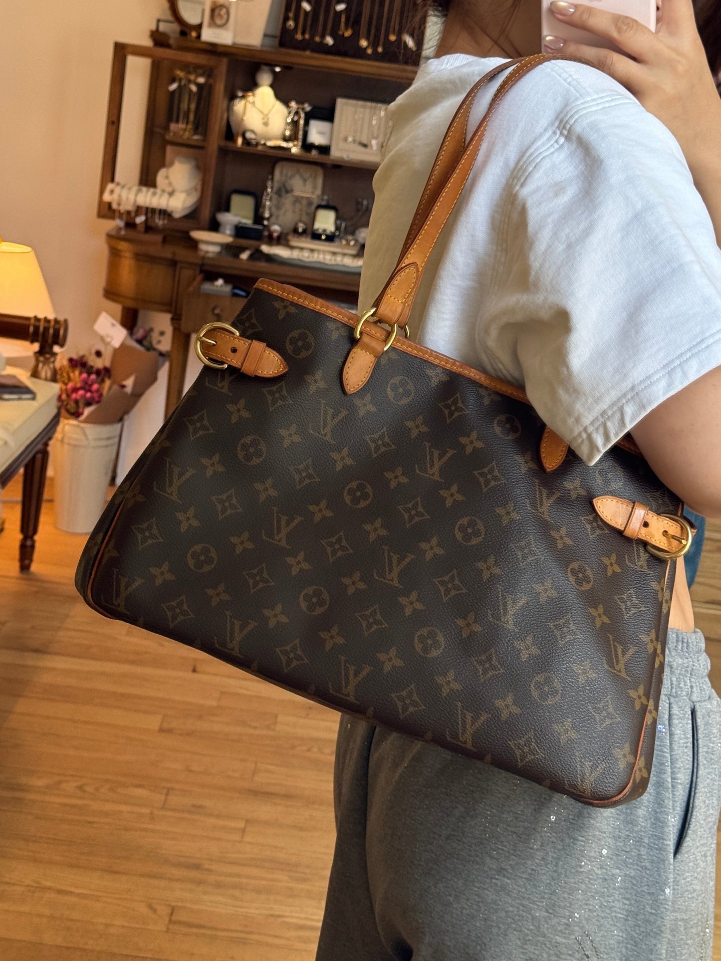 Louis Vuitton 2000s "Heritage Carry" Monogram Canvas Batignolles Horizontal Tote