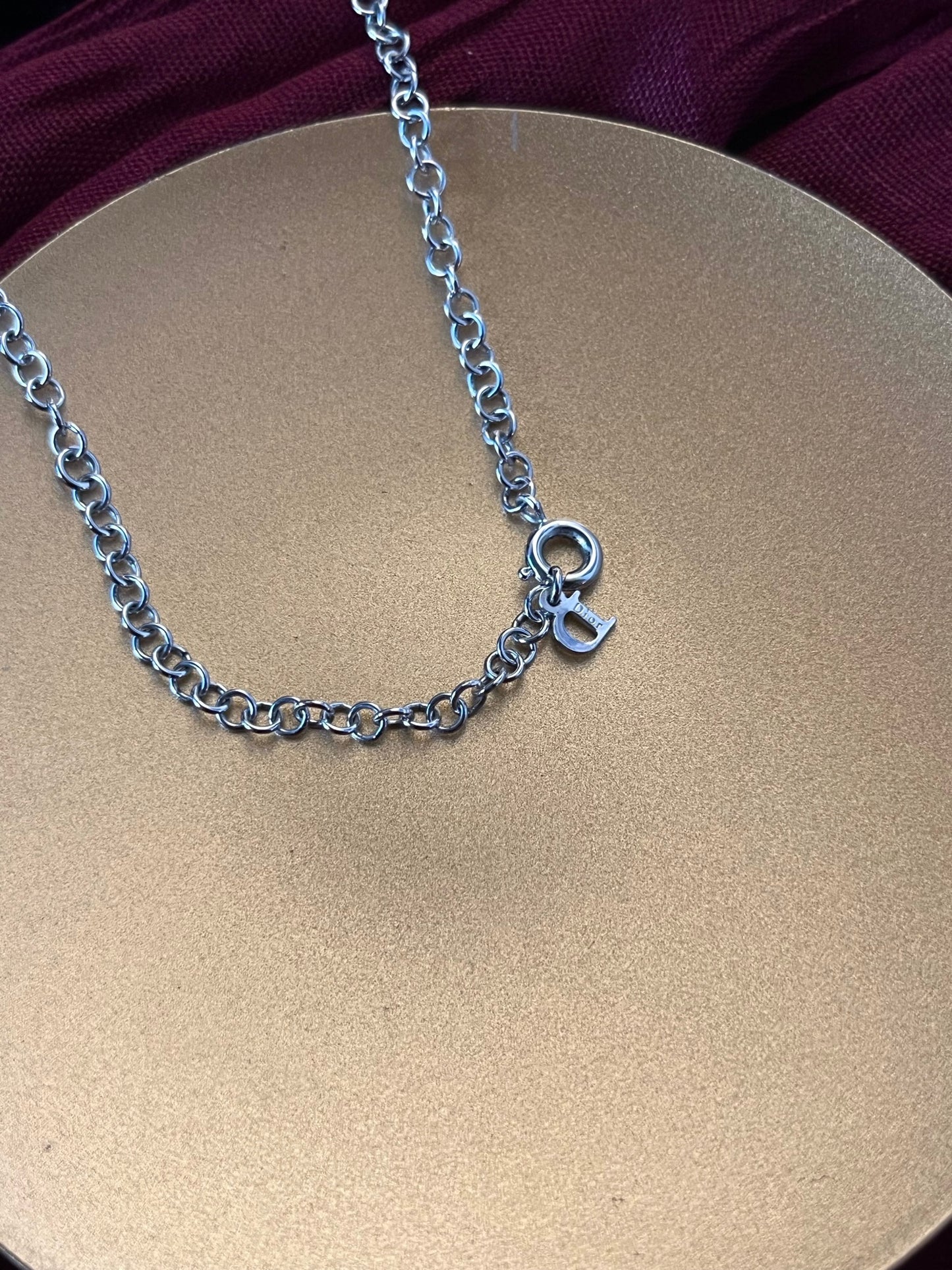 Vintage Dior Silver Heart Lock Necklace